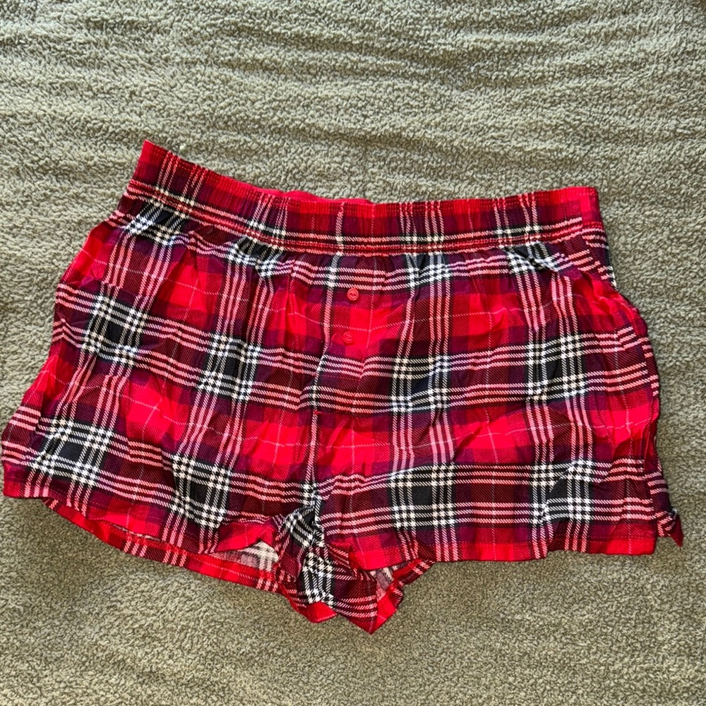 PINK shorts, Christmas theme, size S, never worn
